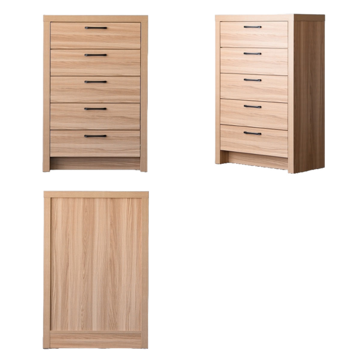 チェスト 5段 オーク柄 ナチュラルデザイン 約幅80cm （ ラック たんす 箪笥 収納 リビングチェスト 引出し 棚 家具 完成品 五段 スライドレール 北欧 ナチュラル モダン 引き出し ）