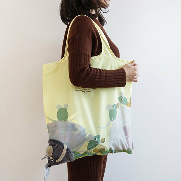 エコバッグ レオ・レオニ フレデリック 這い 折りたたみエコバッグ ぬいぐるみ マスコット （ インテリア 肩掛け エコバック マイバッグ コンパクト 折りたたみ トート マチ広 レジ袋 マイバック サブバッグ レオレオニ ）