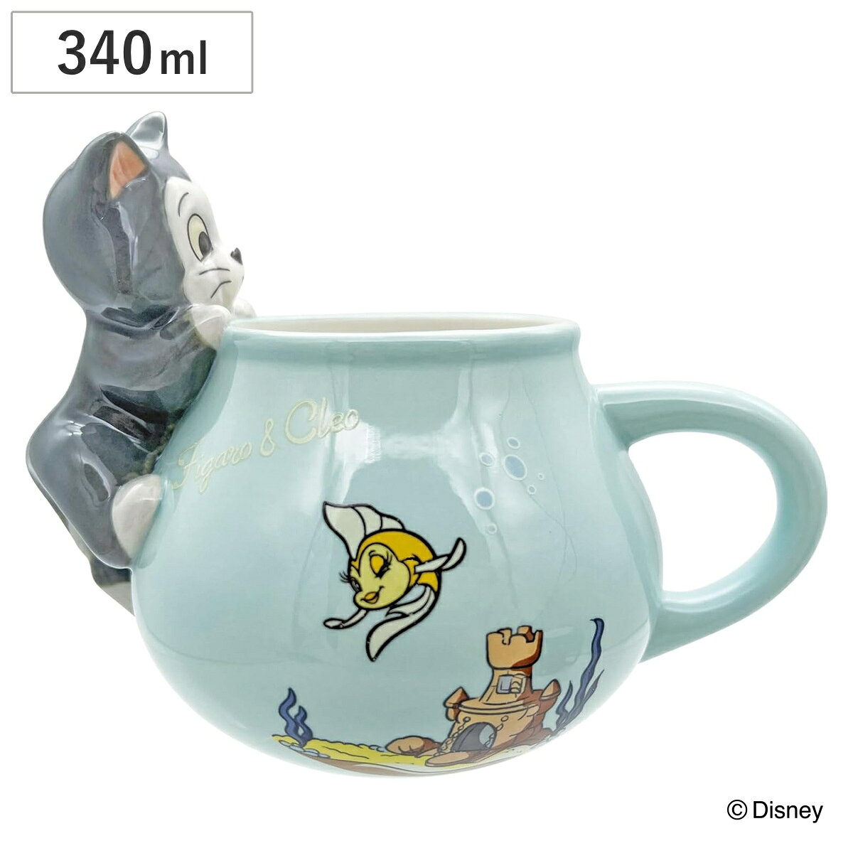China - マグカップ 金魚鉢マグ フィガロ＆クレオ （ 340ml 磁器 マグ マグコップ カップ フィガロ クレオ キャラクター ピノキオ ディズニー キャラ 食器 かわいい ）