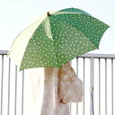 日傘 SUR MER 綿麻シーチング水玉 折りたたみ グリーン ( sur mer シュルメール 折りたたみ傘 傘 かさ レディース 綿 麻 水玉 UVカット ...