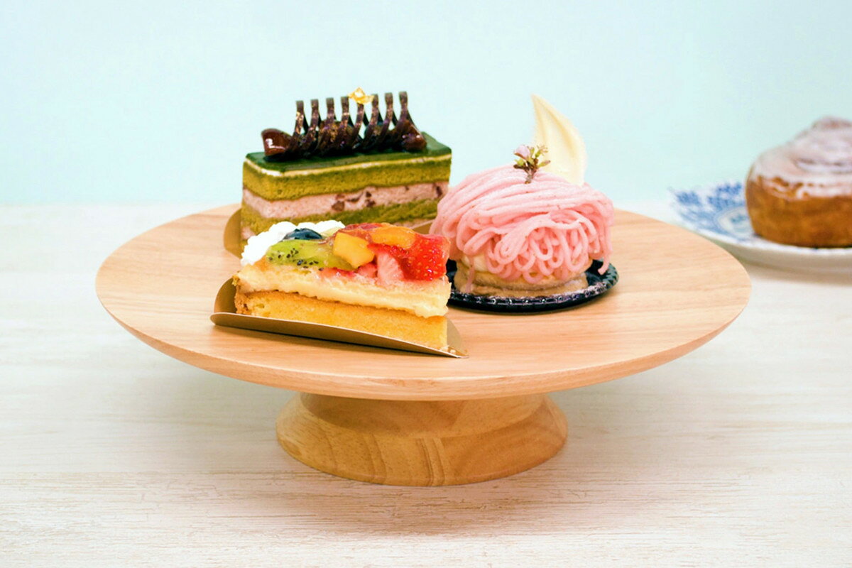 ケーキスタンド M 直径25cm （ 木製 皿 お皿 プレート デザート ケーキ 食器 スタンド ケーキ台 ケーキトレー 1段 おしゃれ かわいい 北欧 北欧風 ディスプレイ 飾る ティータイム 割れにくい ） livingut-10220042 リビングート 楽天市場店 サンプル画像2