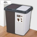 ゴミ箱 40L 2分別式ペール 横型 ( ごみ箱 20L×2 2分別 分別 大容量 ふた付き セパレート プッシュふた キッチン 分別ステッカー付き 袋止め付き...