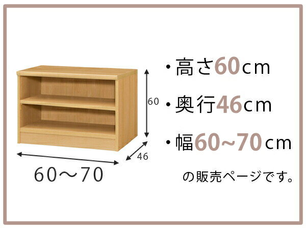 オーダー本棚 標準棚板 幅60-70cm 奥行46cm 高さ60cm （ 収納棚 書棚 本棚 オーダ...