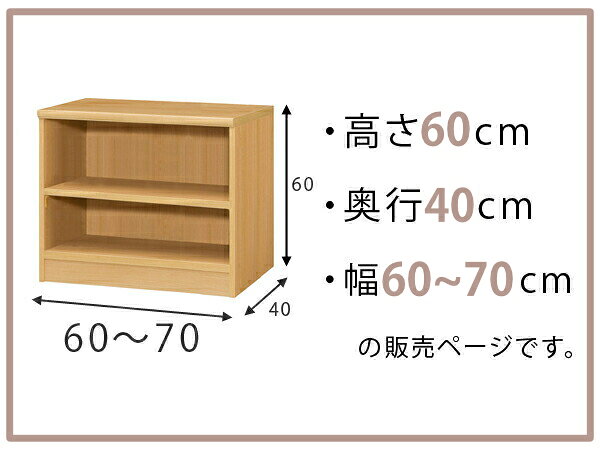 オーダー本棚 標準棚板タイプ 幅60-70cm 奥行40cm 高さ60cm ( 収納棚 書棚 本棚 オーダー ラック 壁面収納 書庫 日本製 オーダーメイド 文庫本 コミック フリーラック ) [2]