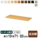 専用追加棚板 タフタイプ オーダー本棚 奥行19cm 本体幅71-80cm用 ( オーダーメイド 薄型 奥行19cm用追加棚 幅71-80cm スリム 本棚 収納棚 セミオーダー )