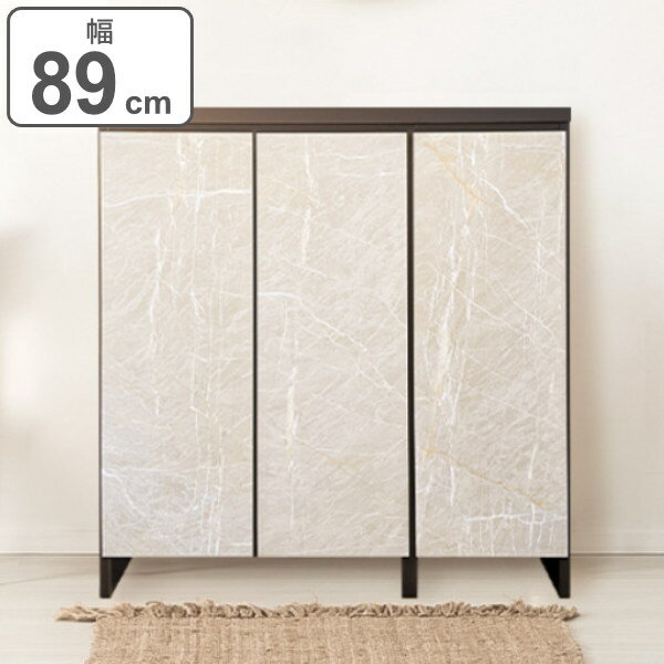 下駄箱 幅89cm 石目調 （ 靴箱 幅89 奥行35 玄関 靴 収納 靴入れ 玄関収納 シューズ シューズラック くつ箱 靴棚 可動棚 スリム 本棚 収納ラック リビング収納 食器棚 石目柄 おしゃれ ）