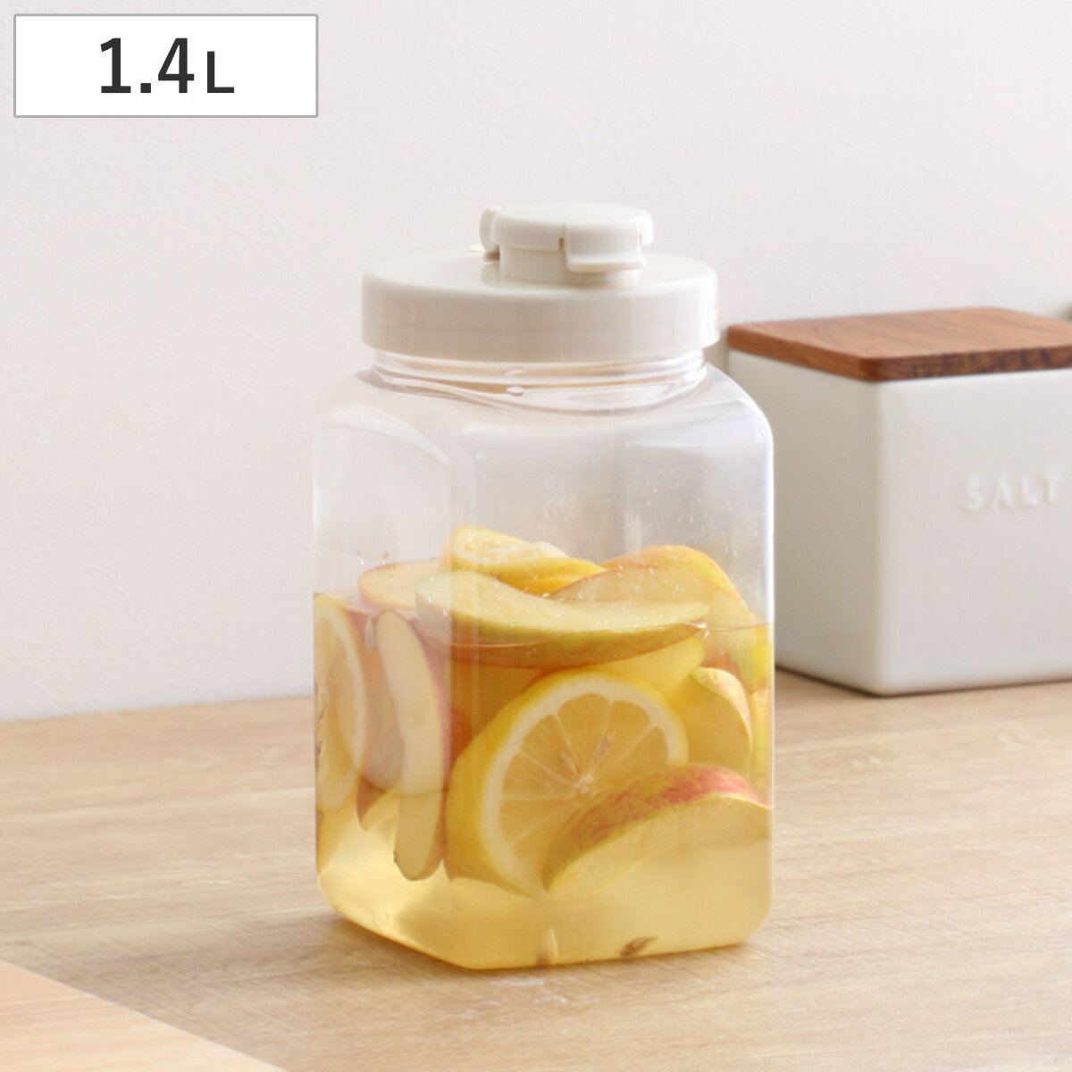 梅酒容器 保存容器 果実酒びん S型 1.4L スリム （ 梅酒びん プラスチック 梅酒瓶 果実酒瓶 軽量 丈夫 日本製 角型 …
