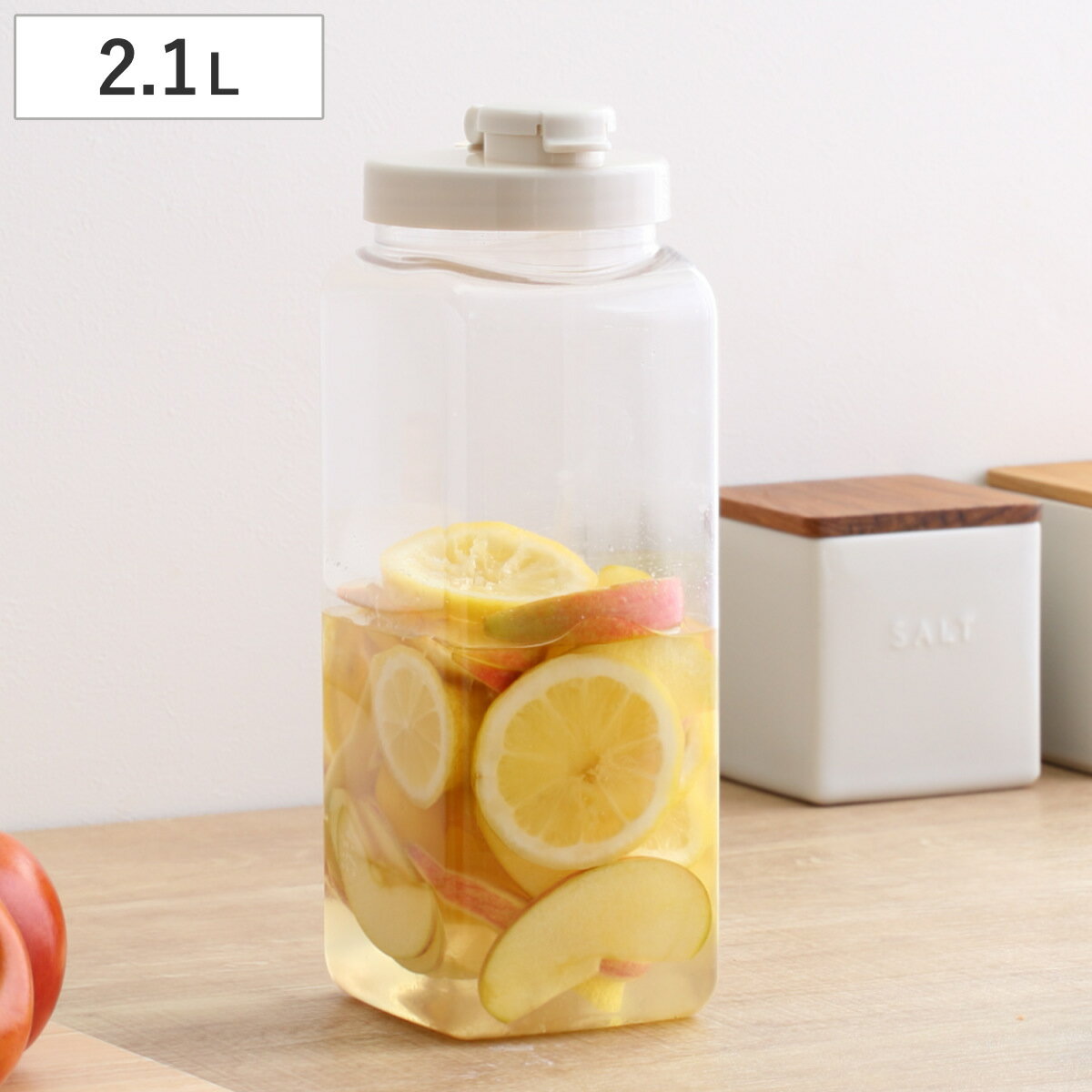 梅酒容器 保存容器 果実酒びん S型 2.1L スリム （ 梅酒びん プラスチック 梅酒瓶 果実酒瓶 軽量 丈夫 日本製 角型 …