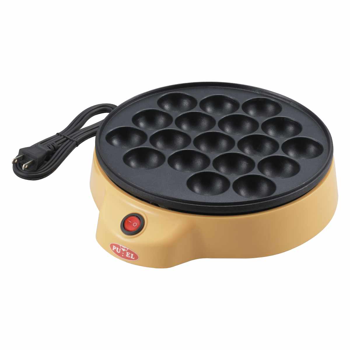 たこ焼きプレート 18穴 プエル ( ホットプレート たこ焼き器 タコ焼き器 タコ焼きプレート 丸型 レシピ付き たこ焼き タコ焼き フッ素加工 卓上 調理家電...