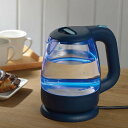 電気ケトル 1.2L Aqua Glass マリ・クレール 電気ポット （ 電気ポット 湯沸しポット 湯沸し器 湯沸かし ポット ガラス 1.2リットル 自動電源オフ 耐熱ガラス製 LEDライト付きキッチン家電 ）