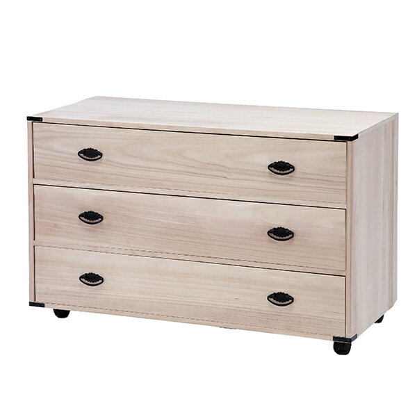 桐チェスト 3段 クローゼット収納 �