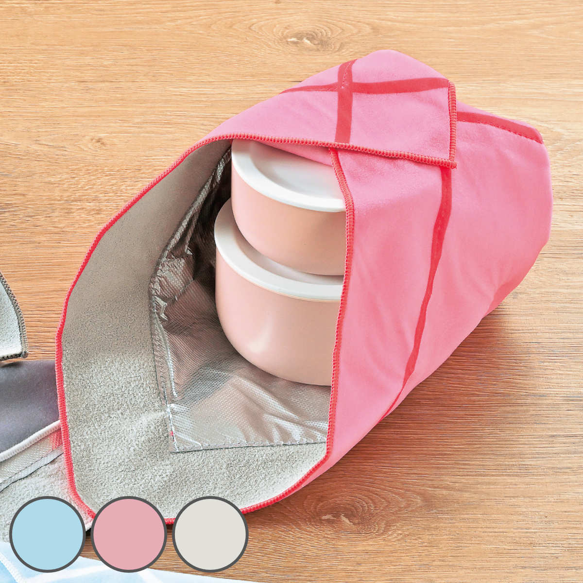 ランチクロス 38×38cm さっと包める小風呂敷 （ お弁当包み 風呂敷 裏面保冷シート 正方形 お弁当箱入れ 弁当箱 弁当 ランチボックス ケース 包み シンプル ）のサムネイル