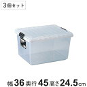 収納ケース クローゼット用 ロックウェル(ハーフ) 3個セット ( 収納ボックス 衣装ケース フタ付き 幅36×奥行45×高さ24.5cm ロックウェル ハーフ...