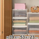 収納ケース フェミーネケース53 浅型 W 幅39×奥行53×高さ23cm ( 収納 引き出し 収納ボックス クローゼット 衣装ケース プラスチック 衣類 洋服 日本製 小物入れ 小物収納 シンプル 衣類収納 積み重ね クリア 中が見える ホワイト )