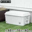 コンテナボックス ベランダキャスターボックス BOSA+IN 幅48×奥行76×高さ40cm ( キャスター付き 収納ケース 収納 フタ付き ボックス 収納コンテナ 大容量 ケース スタッキング バックル付き 頑丈箱 防災グッズ 防災 ロック付き )