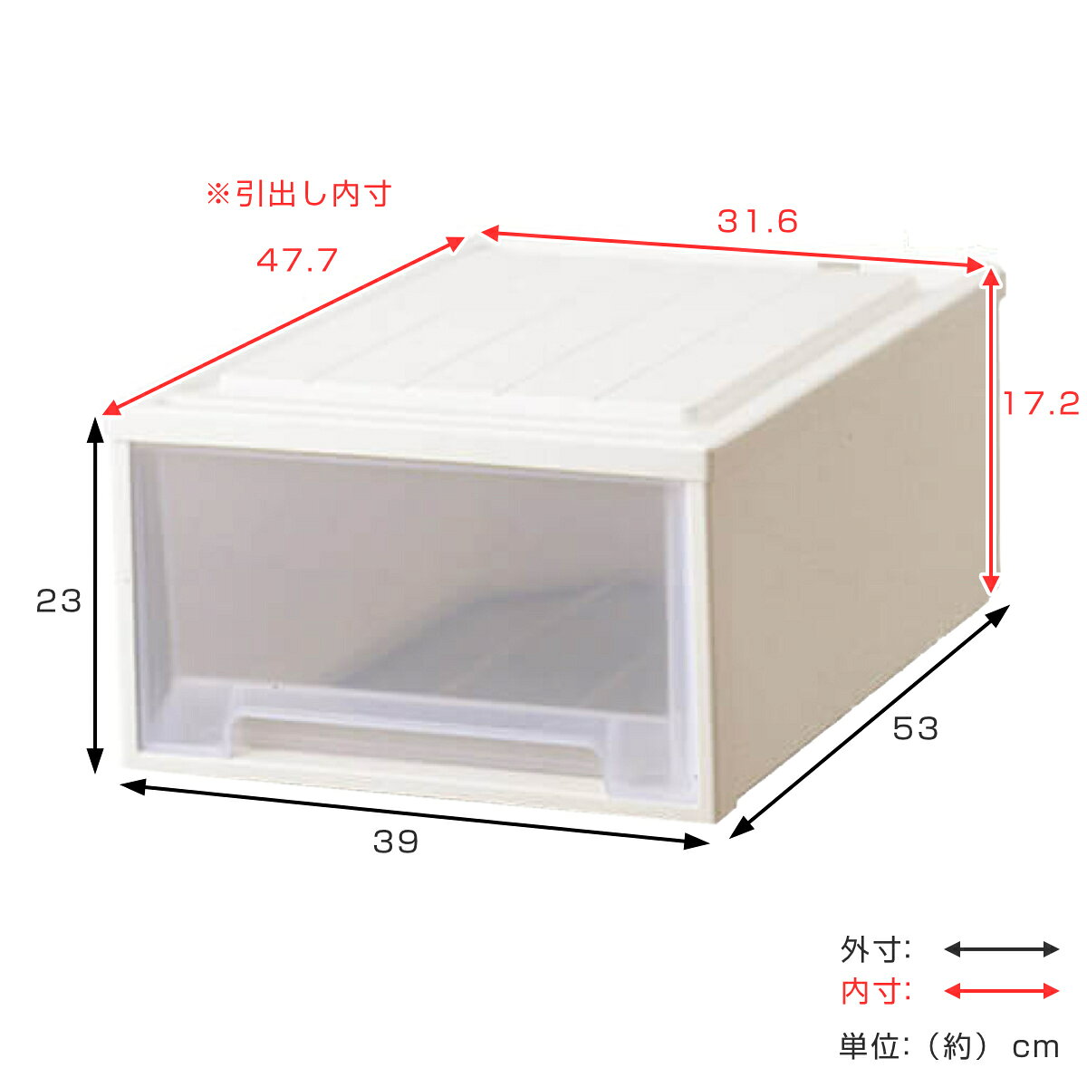 収納ケース 2個セット Fitsケースに積み重ねられる ビュートクローゼット 23 引き出し クローゼット ( 収納 衣装ケース クローゼット収納 積み重ね 幅39 奥行53 高さ23 天馬 日本製 クローゼット収納ケース ) [3]