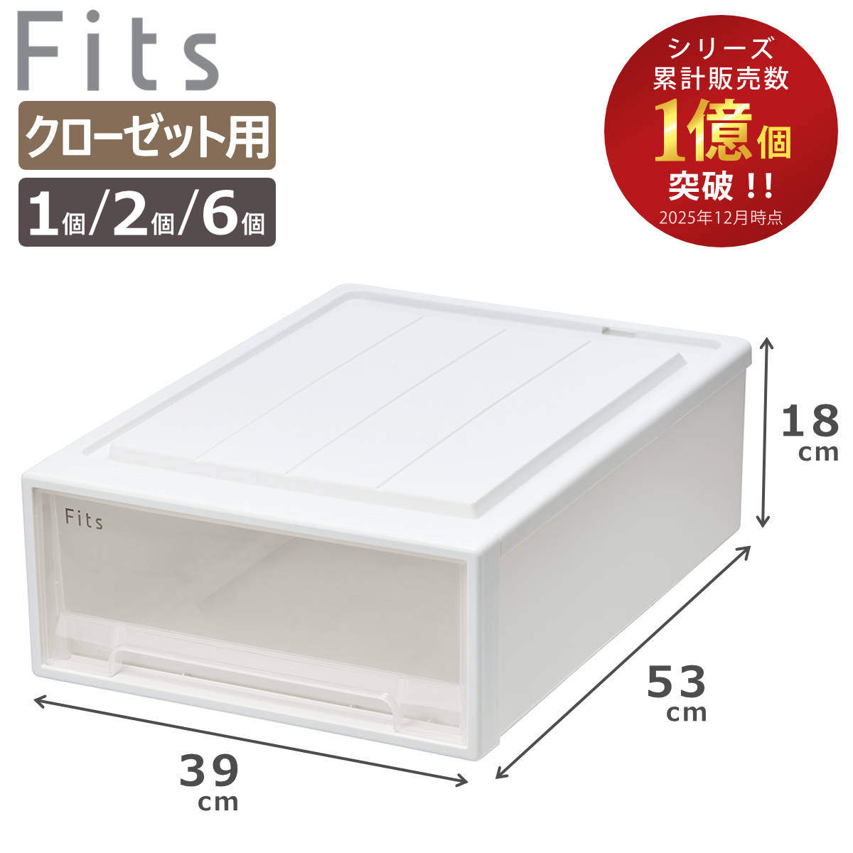 収納ケース Fits フィッツケース クローゼット S-53 単品 2個セット 6個セット （ 衣装ケース 収納 幅39 奥行53 高さ…
