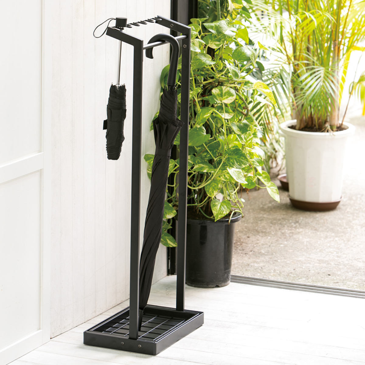 傘立て 14本用 傘かけ 折りたたみ傘対応 （ 法人限定 傘たて スリム 業務用 玄関収納 傘 かける スチー..