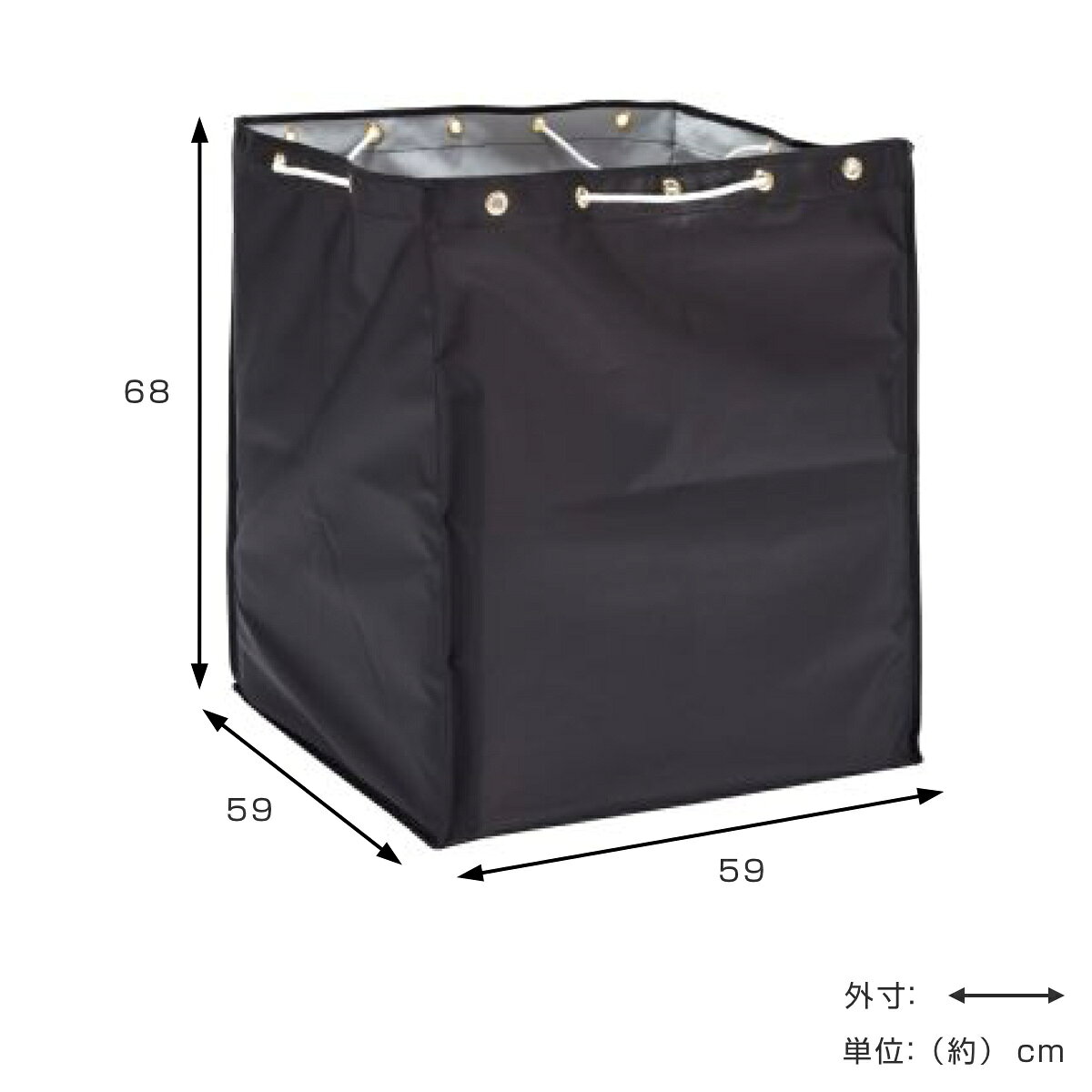 替袋 BMダストカー 黒 約236L ( 法人限定 袋のみ BMダストカー専用 ゴミ袋 収納袋 236リットル 袋 ブラック おしゃれ 本体別売 ごみ袋 ダストボックス 収納 布袋 業務用 掃除用具 運搬 回収 )