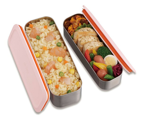 お弁当箱　サーモス(thermos)　フレッシュランチボックス　2段　スリム　ステンレス製　635ml　保冷ケース付き　DSA-602W （ レディース 保冷 ポーチ付 弁当箱 スリム ランチボックス 入れ子式 食洗機対応 バッグ付 ケース付 女性用 コンパクト ）