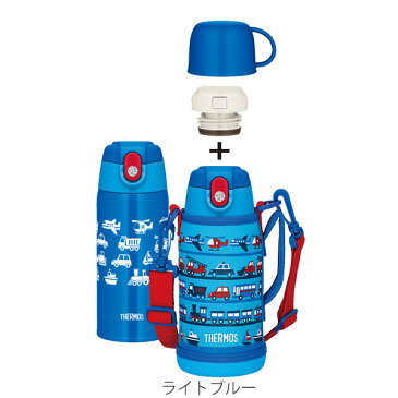 水筒 サーモス ( thermos ) 真空断熱 2ウェイボトル ストロー＆コップ付 FJA-600WF 600ml （ 保温 保冷 ステンレス スポーツドリンク対応 2WAY カバー付 ショルダーベルト 子供用水筒 子供用 ストロー コップ カバー付き ）