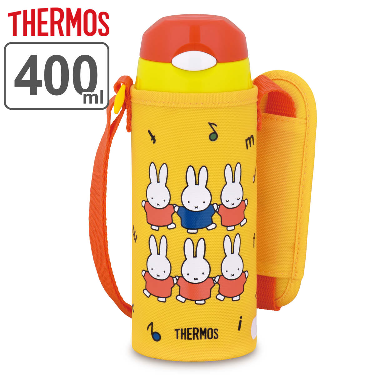 サーモス 水筒 キッズ 400ml ステンレス ミッフィー 真空断熱ストローボトル FHL-403FB （ 送料無料 THERMOS miffy 保冷 ワンプッシュ スポーツドリンク対応 子供 子供用水筒 ステンレスボトル ストロー ワンタッチ 幼稚園 保育園 ）