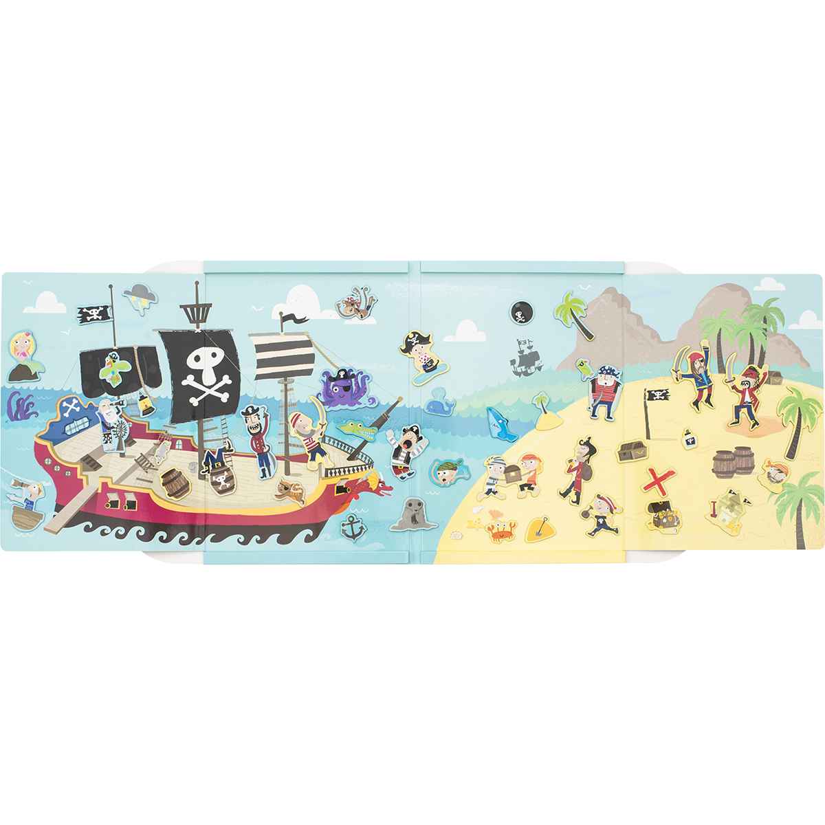 おもちゃ マグネットバッグ 海賊 （ 知育玩具 玩具 磁石 マグネット かいぞく 子供 幼児 キッズ 3歳 男の子 女の子 オモチャ 知育 マグネットシート コンパクト 持ち運び プレゼント ギフト ） 2