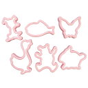 クッキー型 抜き型 6個セット プラスチック製 タイガークラウン ( クッキー抜型 クッキーカッター 製菓グッズ 抜型 動物 クッキー抜き型 製菓道具 お菓子作り )