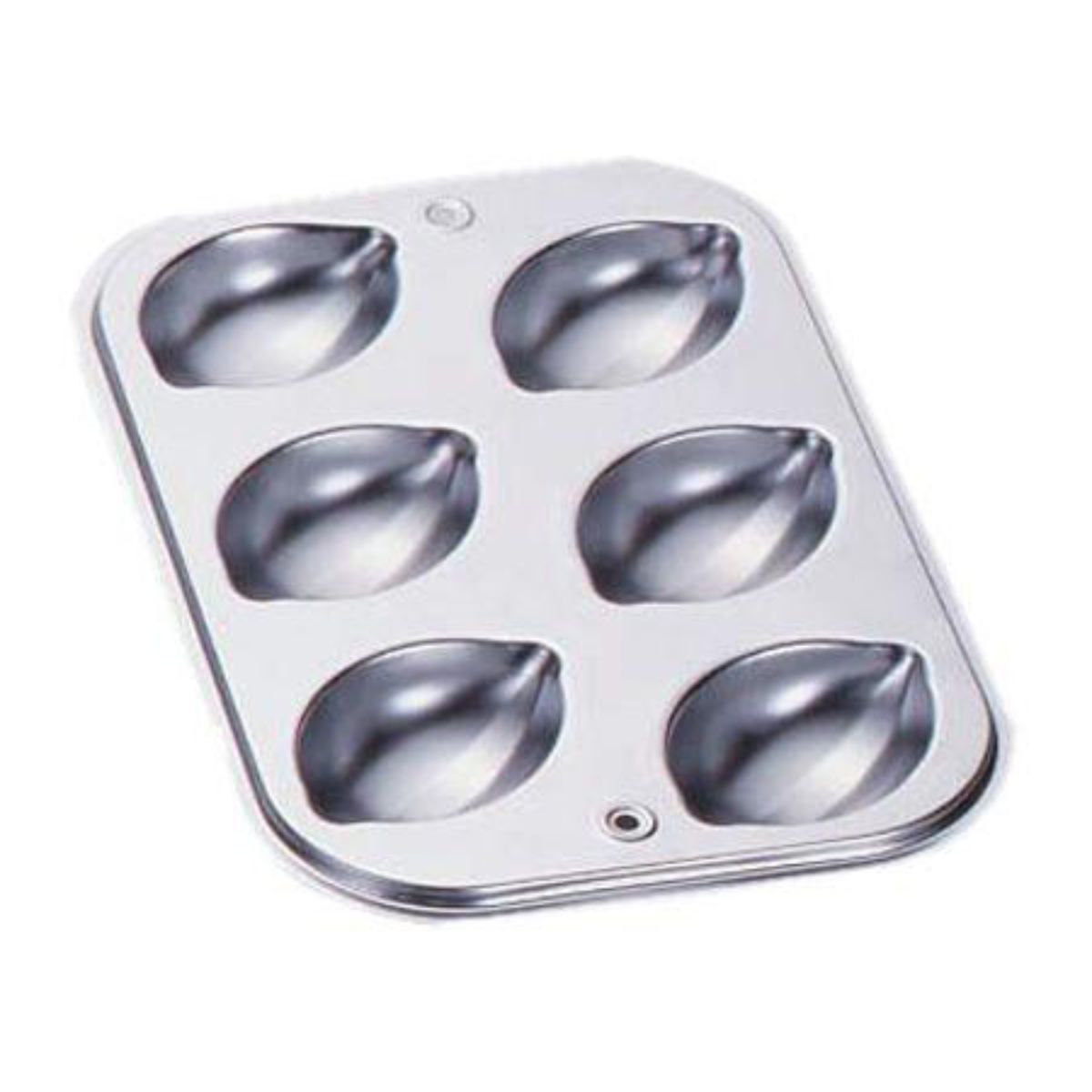 マドレーヌ型 レモン型 焼き型 6P スチール製 クロームメッキ （ ケーキ型 抜き型 製菓道具 焼型 お菓子作り ）のサムネイル