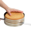 ケーキスライサー 丸型 15cm 18cm ステンレス タイガークラウン ( ケーキ 分割 スポンジ カット スライサー 製菓道具 均等 切れる ケーキナイフ お菓子作り 製菓グッズ キッチンツール )