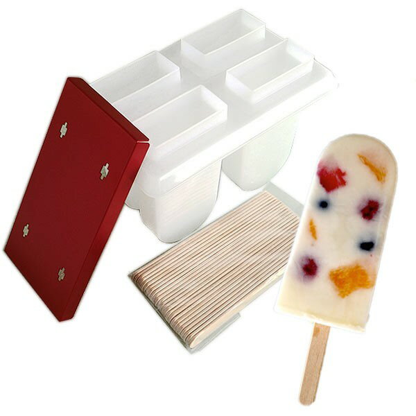 アイスキャンディーメーカー 4P アイス アルミニウム （ アイスキャンディー メーカー 型 棒付き アイスキャンディ アイスキャンデー アイス型 手軽 ）...