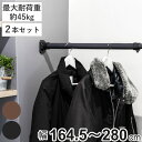 突っ張り棒 クサビ インテリアポール 164.5cm〜280cm 2本セット ( つっぱり 強力 収納 収納用品 室内物干し コート 突っ張り 突っ張りポール ...