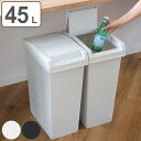 ゴミ箱 45L ユニード スライドペール ( UNEED ごみ箱 45リットル 棚下OK ふた付き スライド式 スリム 分別 シンプル おしゃれ ホワイト ブラ...