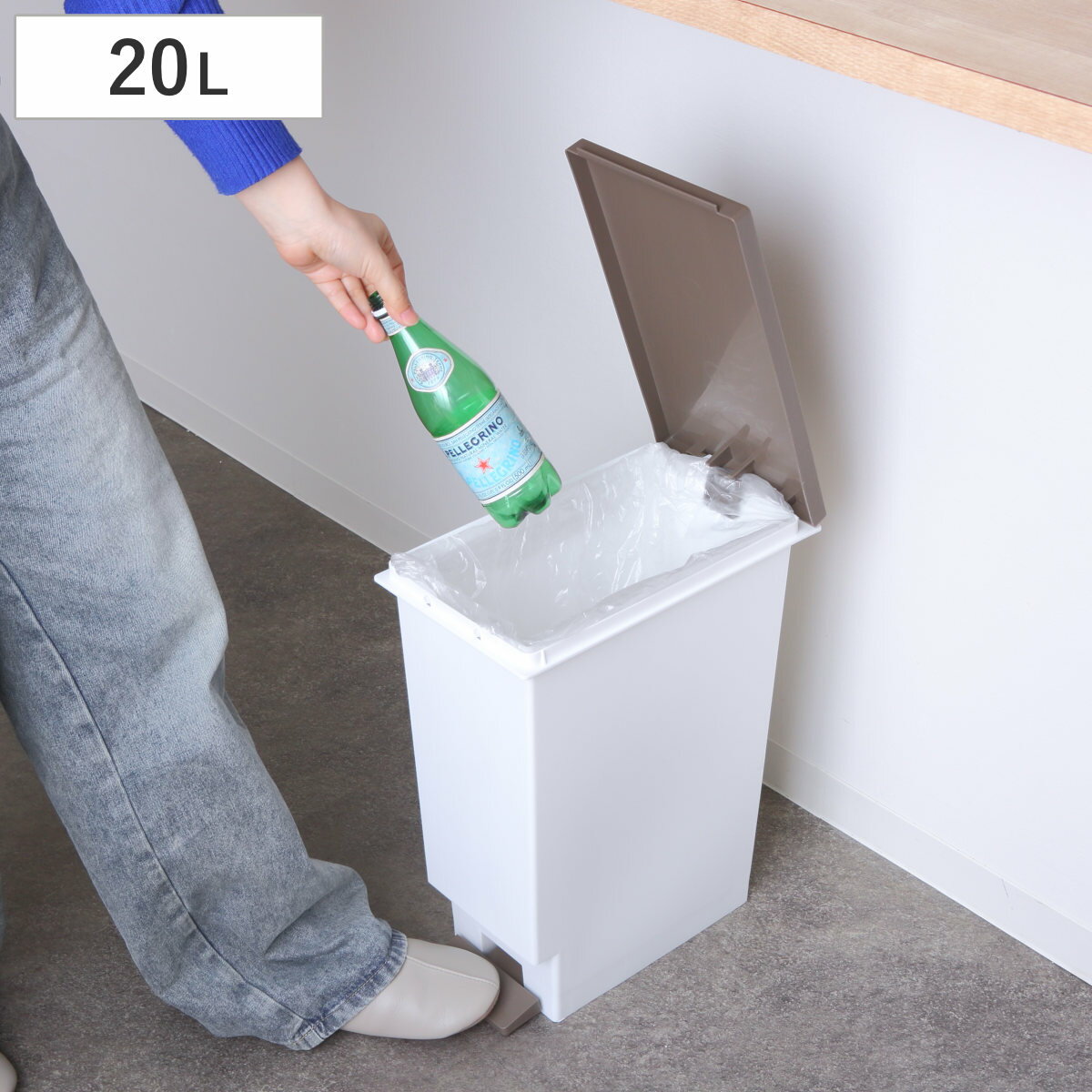 ゴミ箱 20L 消臭 抗菌 ペダル ふた付き ス...の商品画像