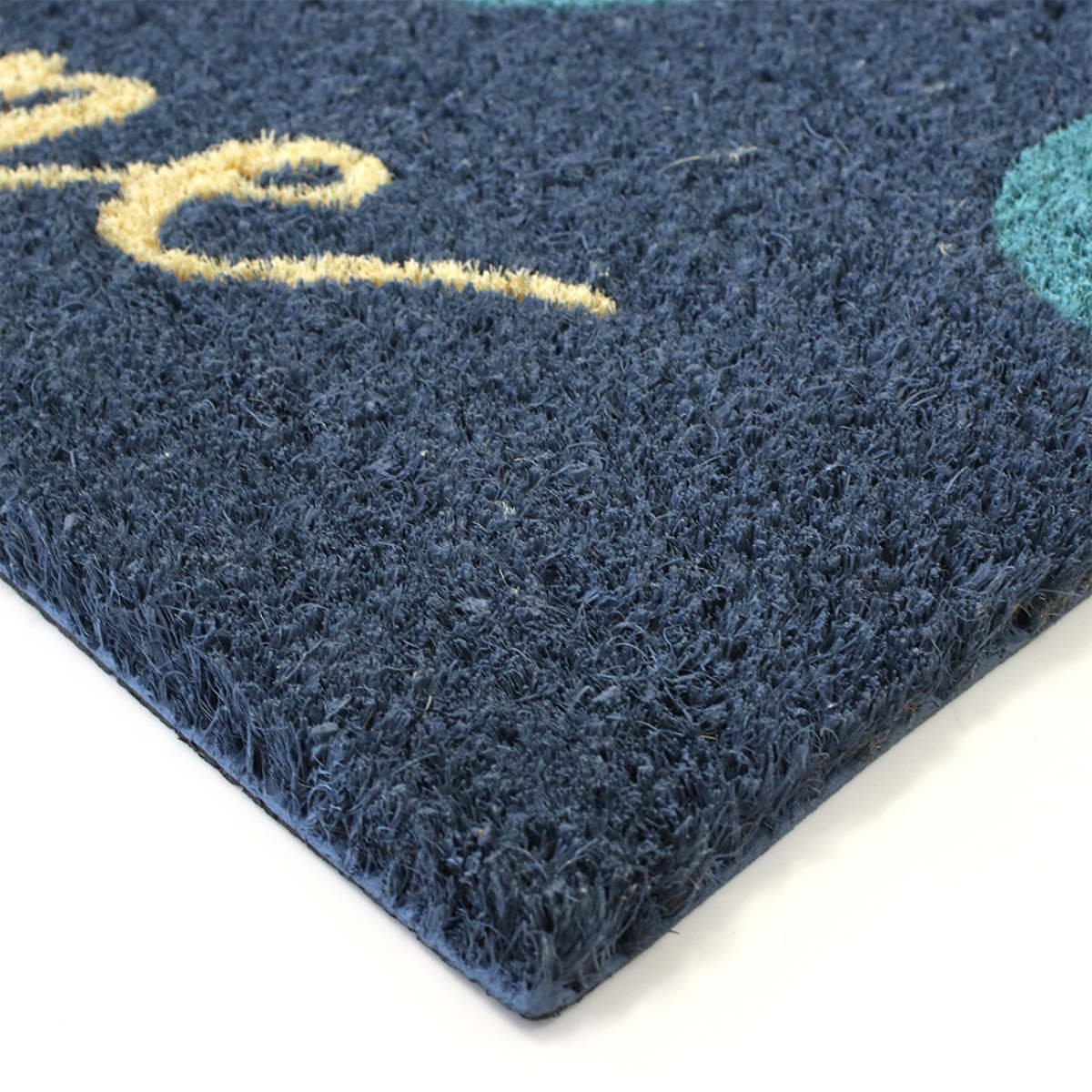 玄関マット 屋外兼用 コイヤー 40×60cm 波 ( 玄関 マット 屋外 屋内 厚さ1.5cm ドアマット 泥落とし 滑り止め ウェルカムマット 長方形 wave 海 ブルー おしゃれ インテリア 屋外用 屋内用 )