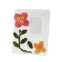 タフティングミラー 花柄 20×25cm スタンドミラー 卓上 ( 送料無料 ミラー かがみ 鏡 卓上鏡 卓上ミラー 長方形 もこもこ ふわふわ リビング 玄関...