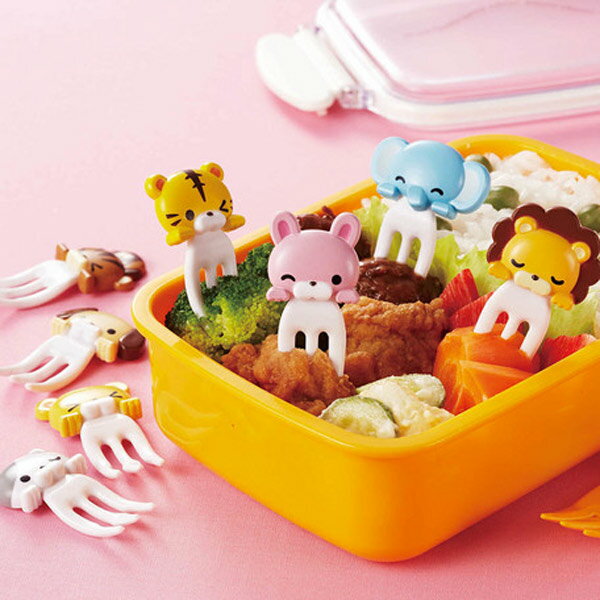 ピック お弁当 フォークピック カプッとアニマル 8本入り （ お弁当グッズ キャラ弁 動物 お弁当ピック お弁当用 ピックス デコ弁 子供用 ）