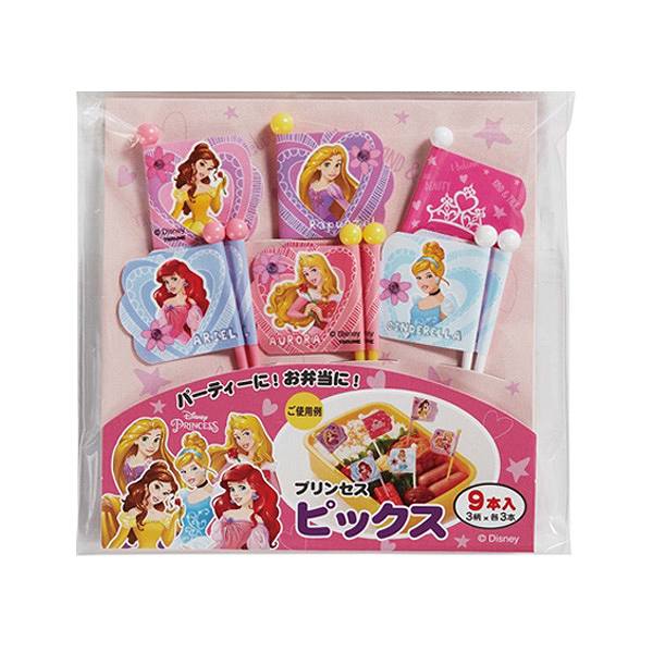 ピック プリンセス 9本入 お弁当 キャラクター （ キャラ弁 保育園 幼稚園 お弁当グッズ 弁当 デコ弁 遠足 運動会 飾り 弁当グッズ 楊枝 ようじ お弁当用 おかず用 手作り弁当 ピンチョス ）