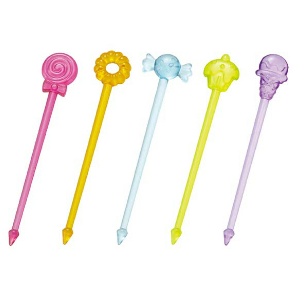 ピック 25本入 スイーツピック （ ランチピック スイーツ 25本 お弁当グッズ キャラ弁 キャラクター 子供用 お弁当ピック おかずピック 子供 弁当 飾り お弁当用 幼稚園 保育園 お弁当用品 ）のサムネイル