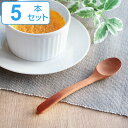 スプーン WOODN 14cm S 天然木 木製 同色5本セット ( ティースプーン カトラリー 洋食器 サオ 木製食器 コーヒースプーン 木 おしゃれ かわいい カフェ風 サオの木 )