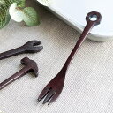 フォーク 14cm レンチ 工具 天然木 木製 シタン 籐芸 ( ケーキフォーク ナット 洋食器 カトラリー 木製食器 紫檀 ケーキ デザート 木 おしゃれ かわいい カフェ風 )