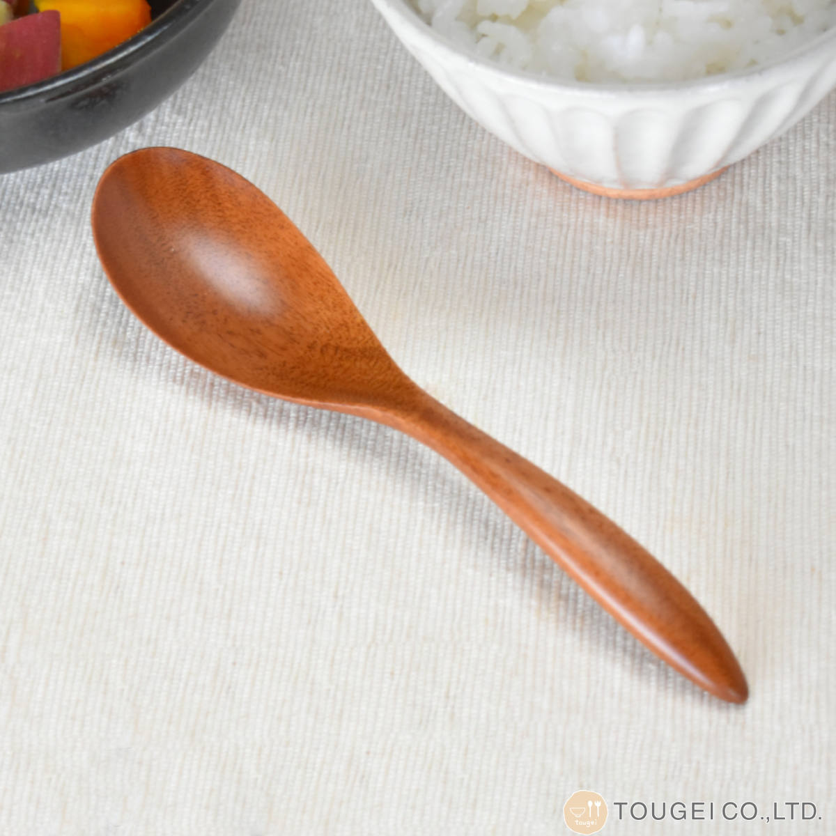 レンゲ 16cm 木製 漆塗り 生漆 （ 木製レンゲ れんげ 蓮華 木製スプーン カトラリー 天然木 拭き漆 こだわり 逸品 汁物 チャーハン おかゆ おしゃれ ）