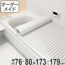 サイズ約 奥行76〜80×間口173〜179（cm）内容量1枚材質本体：ポリプロピレン、軟質滑り止め：オレフィン系エラストマーカラーホワイト、ブルー生産国日本製備考※サイズは、浴槽のふちに十分かかるサイズをご指定下さい。※製品の山の位置によ...