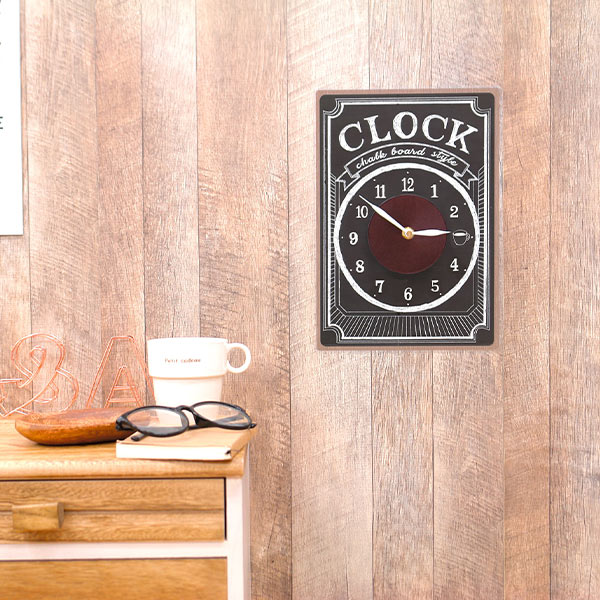 掛け時計 ウォールクロック ステッカー カフェ CHALK BOARD 2 （ 壁掛け時計 時計 インテリア シールクロック ウォールステッカー ウォールアート 子ども部屋 壁 シール 貼る 剥がせる 時計 店舗 お店 カフェ 壁時計 ）