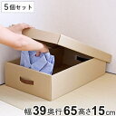 収納ケース 約 幅39×奥行65×高さ16cm クラフト衣装ケース ふた式 取っ手付き 5個セット ( 収納 衣装ケース 収納ボックス クラフトケース ダンボー...