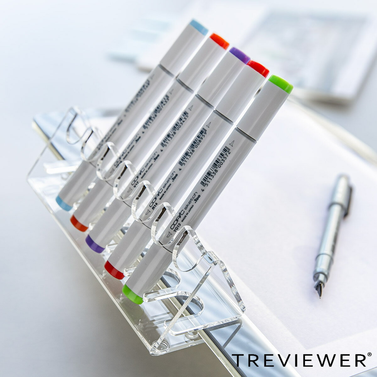 ペンスタンド トレビュアー トレース台専用 アクリル製 TREVIEWER ( ペン立て アクリル 日本製 収納 ペン スタンド 文房具 画材道具 スリム 透明...