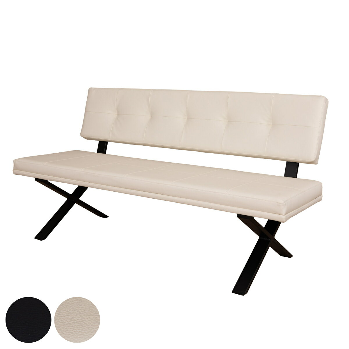 ダイニングベンチ 背付タイプ 幅160cm PVC ブレシア （ 開梱設置 ベンチ ダイニングチェア 背もたれ スタイリッシュ モダン レザー調 ）