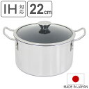 両手鍋 22cm IH-デュオ（Duo） UMIC ユミック IH対応 日本製 （ ガス火対応 深型両手鍋 調理器具 22センチ 両手なべ なべ 鍋 IH対応片手鍋 ガラス蓋付き オール熱源対応 ）