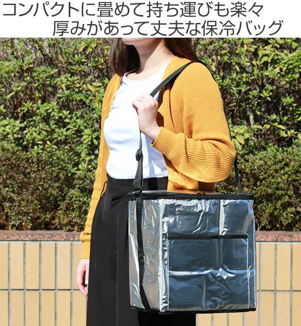 保冷バッグ アルミクーラーバッグ 20L クーラーボックス ( 保冷 クーラーバック ソフトクーラー コンパクト 20リットル 20l ソフト 折りたたみ アルミ素材 ポケット付き ダブルファスナー ショルダーベルト 肩ひも付き 軽い )通販格安セール情報 楽天 通販