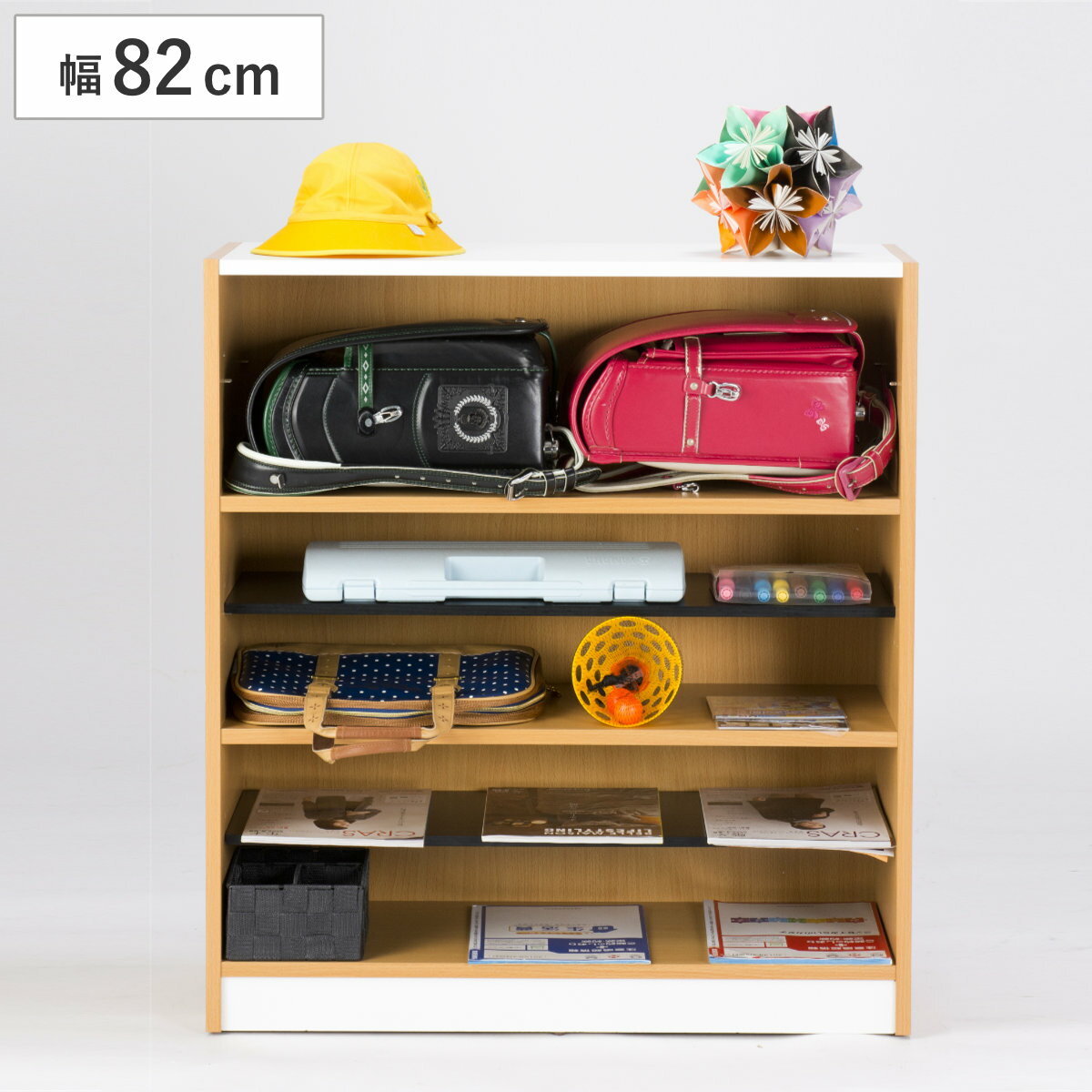 木製ラック 幅82cm 1列3段 玄関収納 （ フリーラック ランドセルラック 下駄箱 スリッパ収納 靴 収納 ..